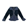 Nelles Vintage Velour Button-Up Ruffled Jacket