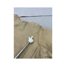 Vintage Beige Leather Moto Jacket with Black Racing Stripes