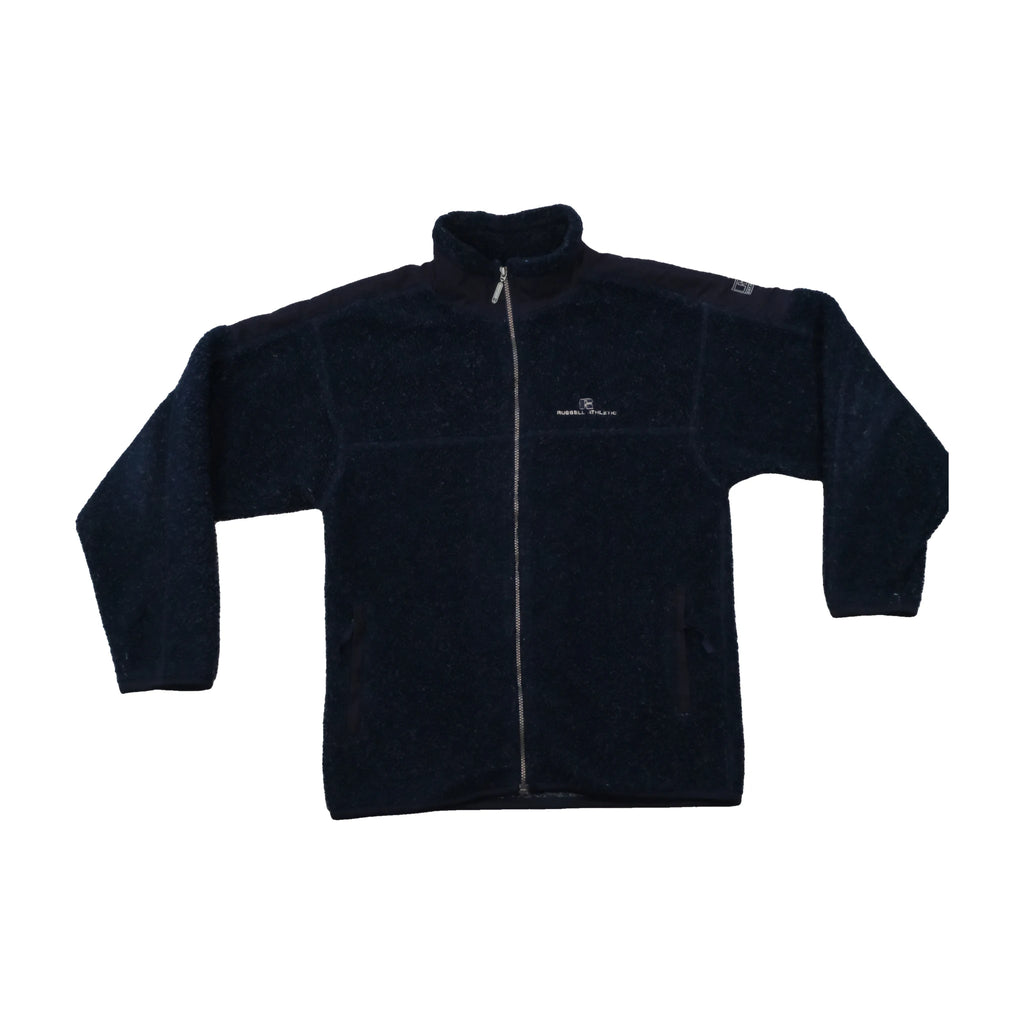 Russell Athletic Vintage Navy Full Zip Sherpa Fleece Jacket