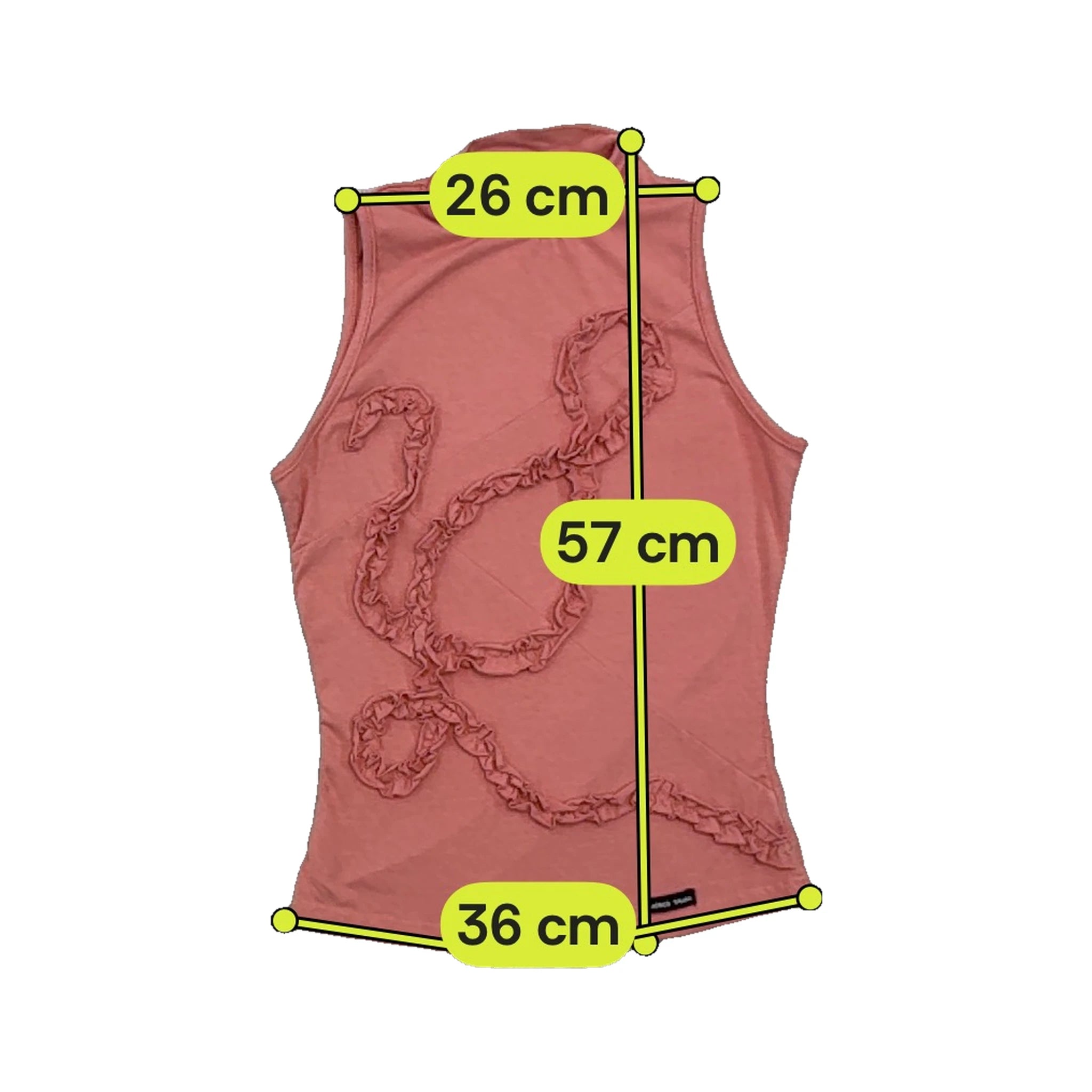 Americo Tavar Ruffle Appliqué Mock Neck Tank Top