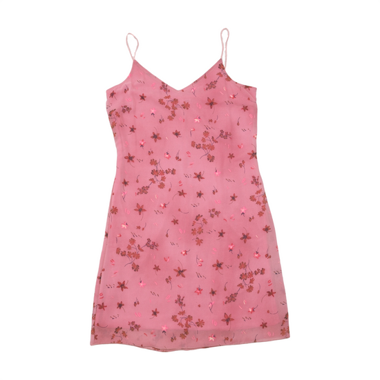 Vestido Lingerie New Penny floral com Sobreposição Transparente