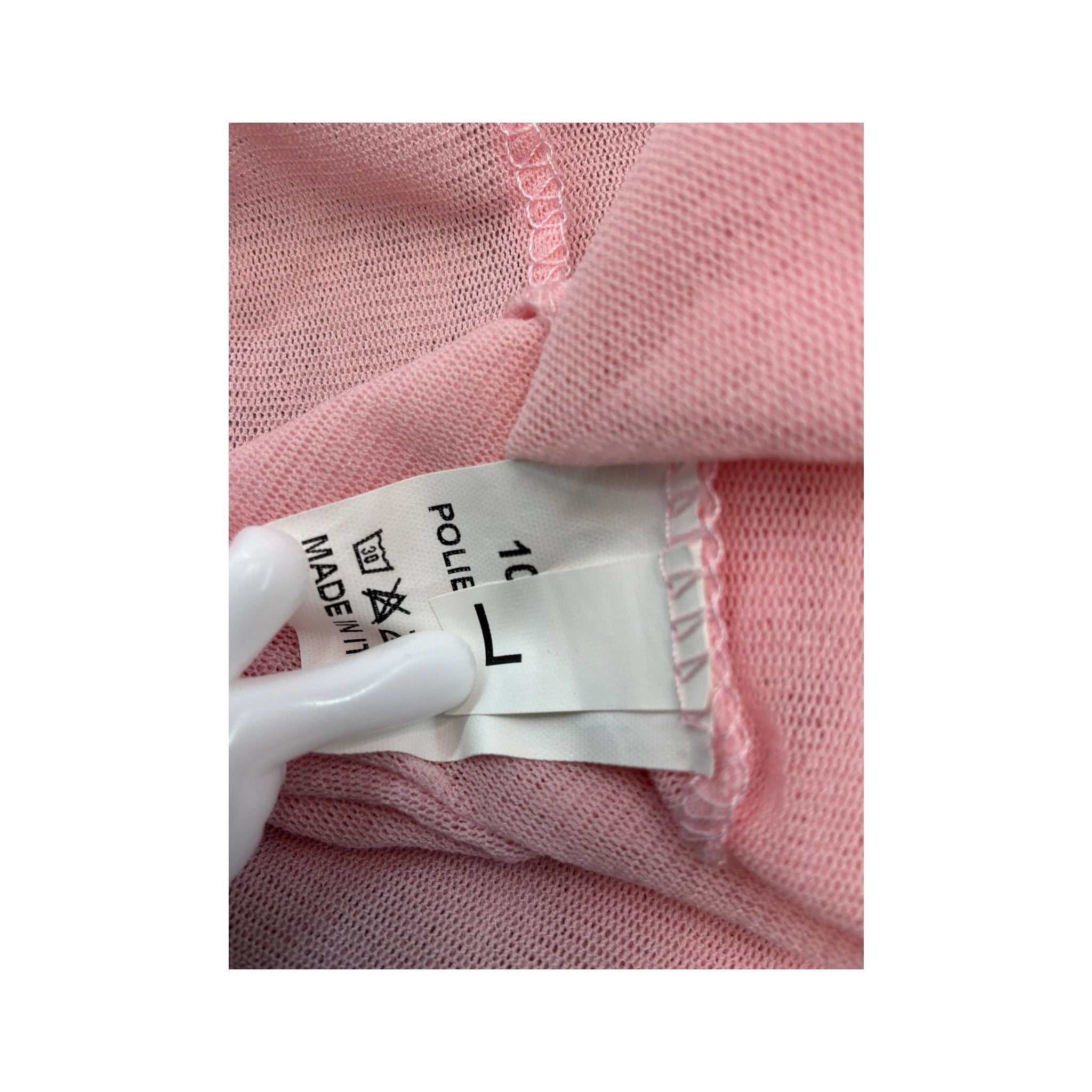 Pink Sequin Embellished Mesh Turtleneck Blouse