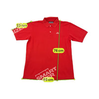Polo Kappa em piqué de algodão vermelho com logótipo