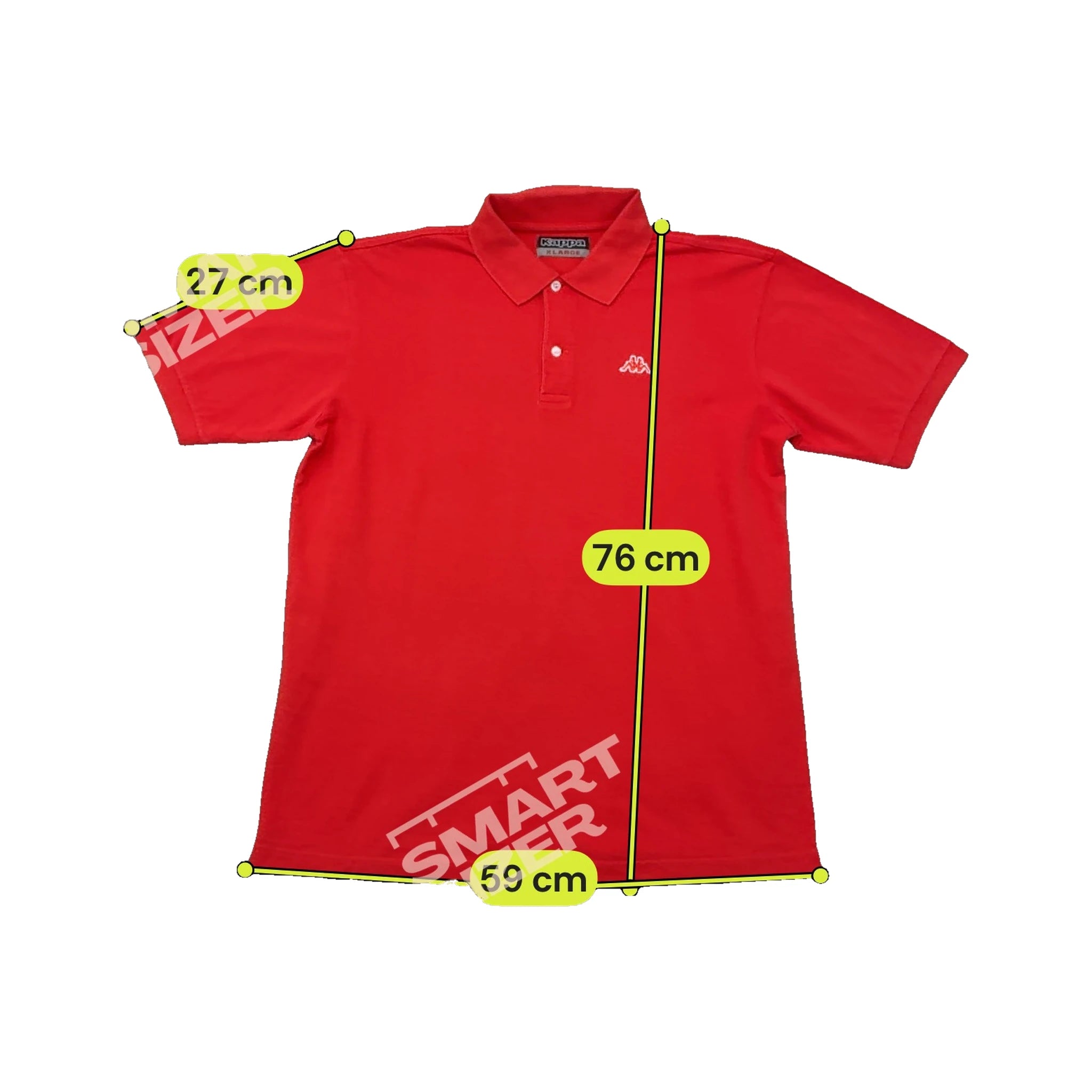 Polo Kappa em piqué de algodão vermelho com logótipo
