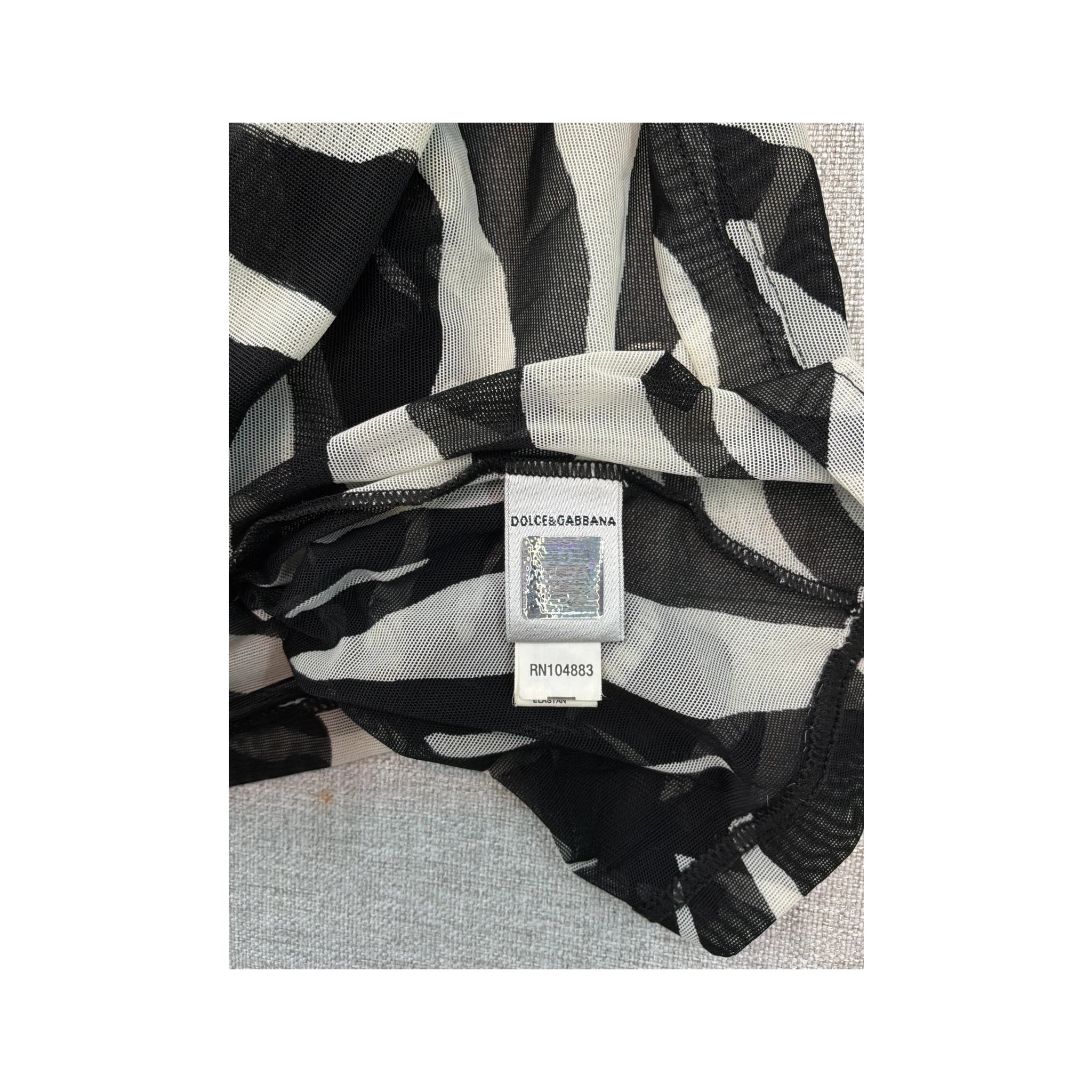Dolce & Gabbana Zebra Print Sheer Mesh Tank Top