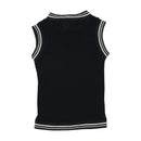 Pinko Sleeveless Knit Tank Top with Striped Trim