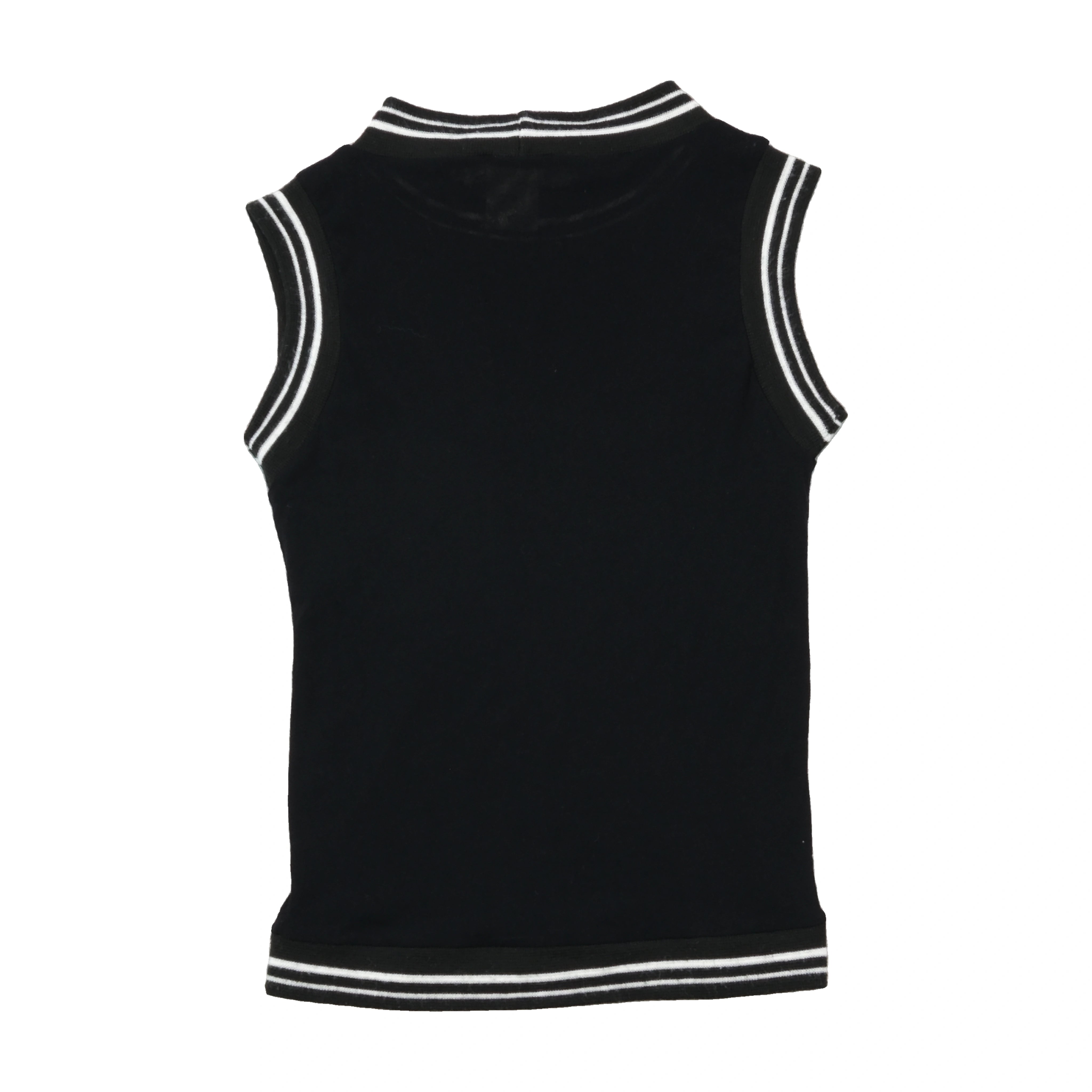 Pinko Sleeveless Knit Tank Top with Striped Trim