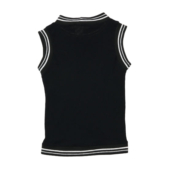 Pinko Sleeveless Knit Tank Top with Striped Trim