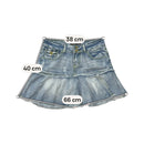 Distressed Denim Flounce Mini Skirt