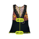Blusa de malha vintage floral em Mistura de Mohair com Acabamento em renda