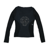 Nexos Black Mesh Sleeve Embroidered Long Sleeve Shirt (Made in Italy)