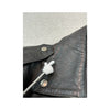Vintage Black Leather Belted Moto Jacket