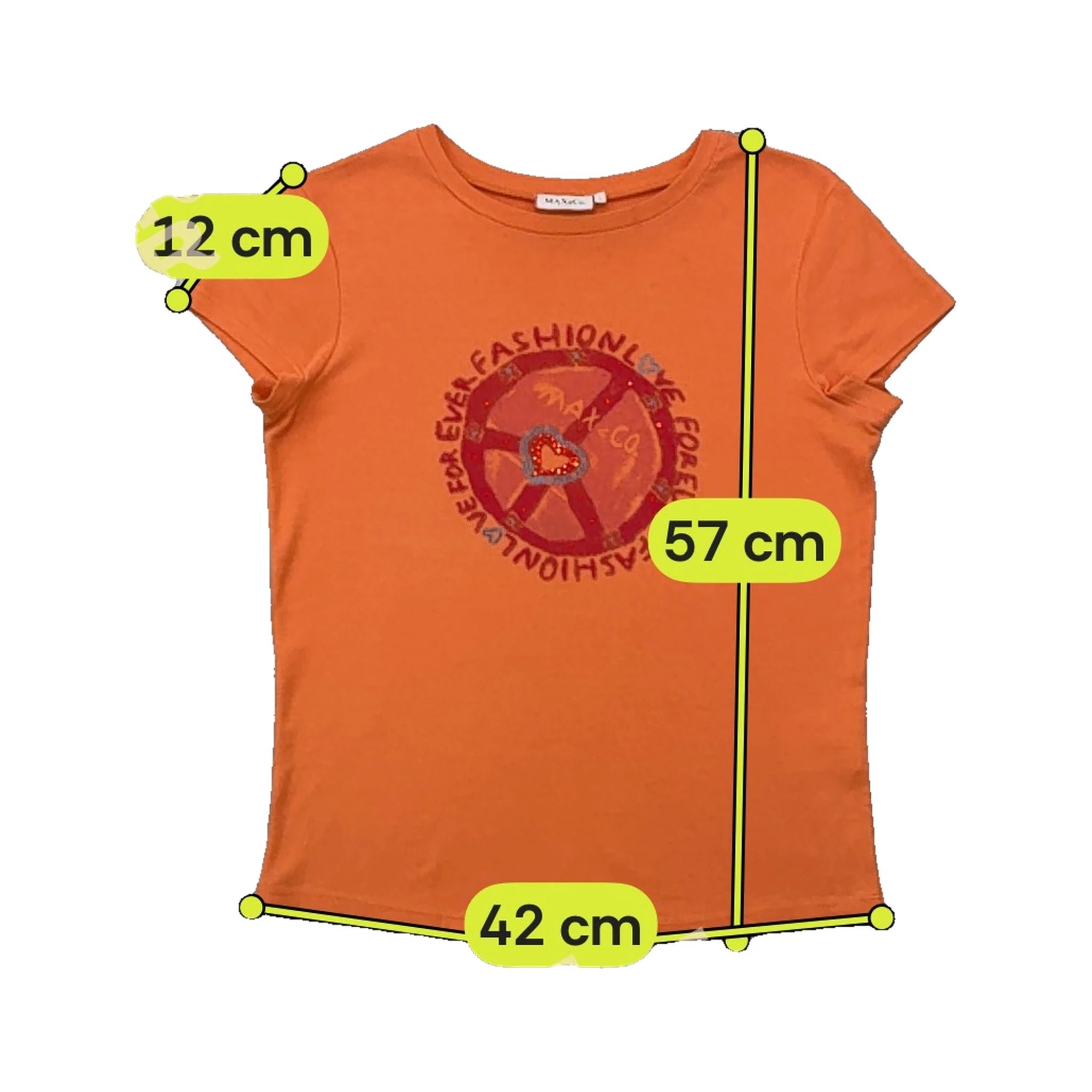 MAX&Co. Graphic Rhinestone Cotton T-shirt