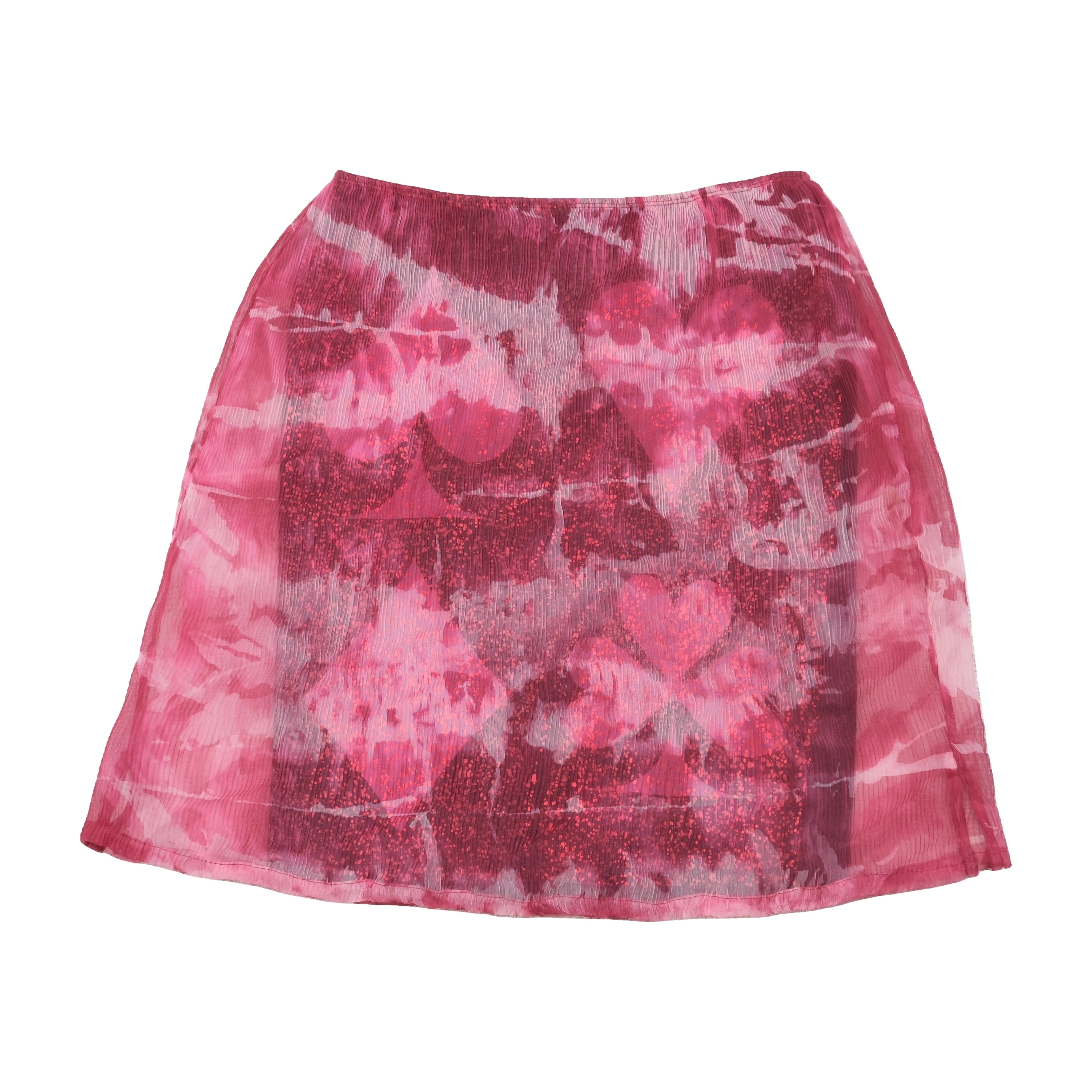 Custo Barcelona Y2K Pleated Sheer Floral Glitter Skirt