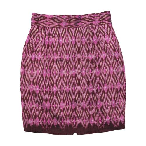 Vintage Handwoven Purple Thai Mudmee Ikat Pencil Skirt
