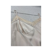 Vintage Sheer Mesh Trim Satin Camisole Tank Top