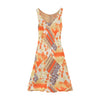 Vintage Floral Patchwork Print Sleeveless Dress