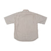 Féminin Creations Brown Striped Short Sleeve Button Up Shirt