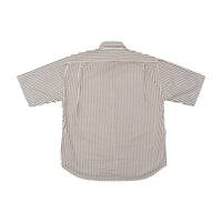 Féminin Creations Brown Striped Short Sleeve Button Up Shirt