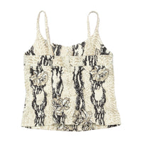 Snake Print Floral Cotton Tank Top