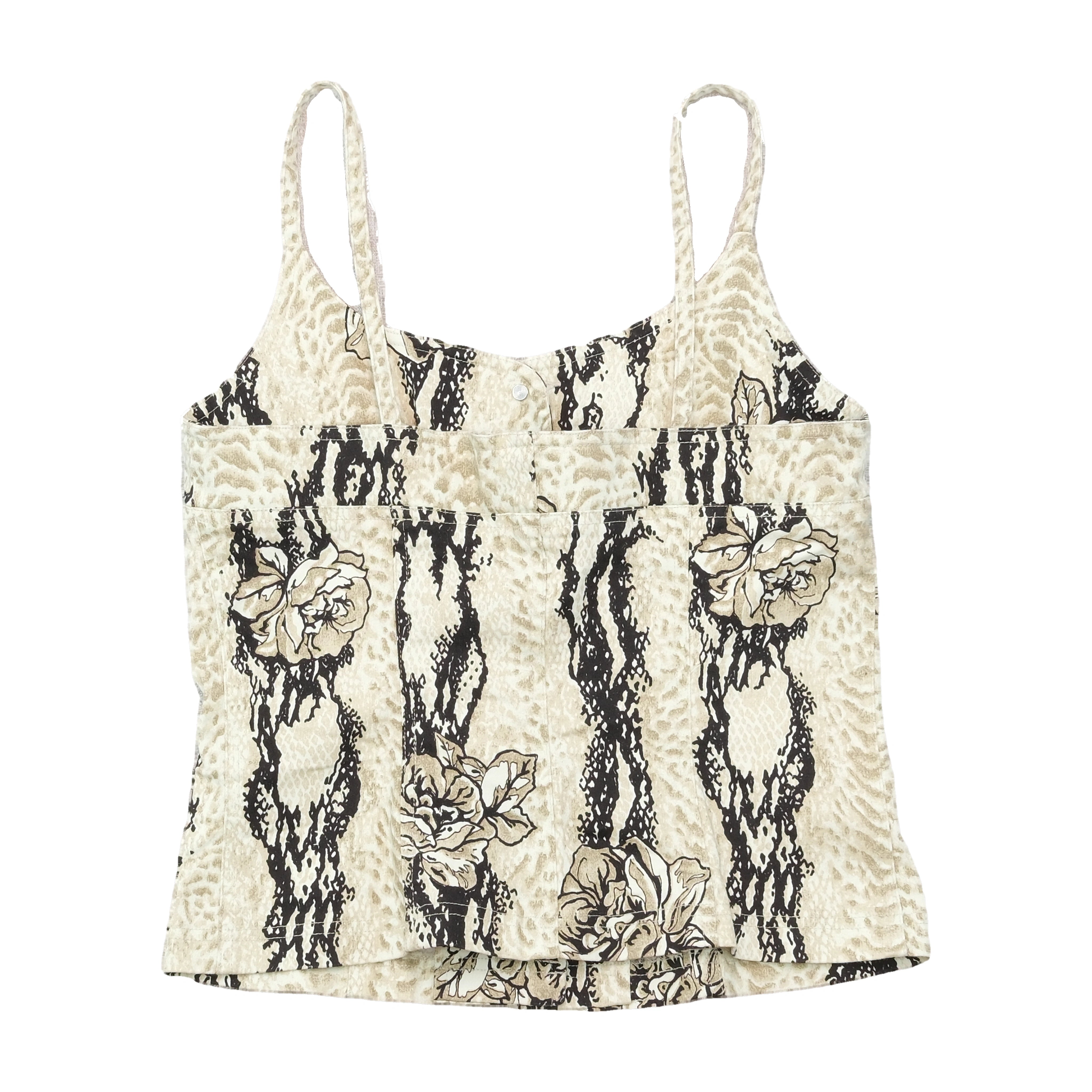 Snake Print Floral Cotton Tank Top