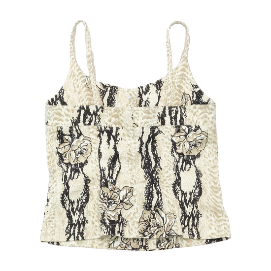 Snake Print Floral Cotton Tank Top