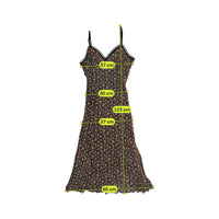 Vintage Floral Sheer Trim Slip Dress
