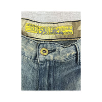 Studded Washed Denim Cargo Jeans