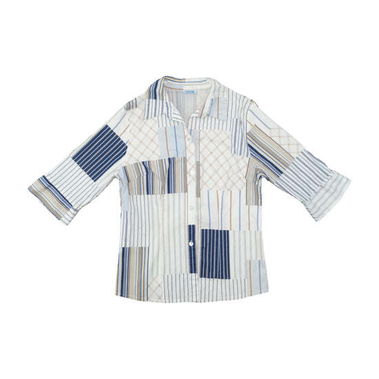 Giselle Patchwork Stripe Button Up Shirt