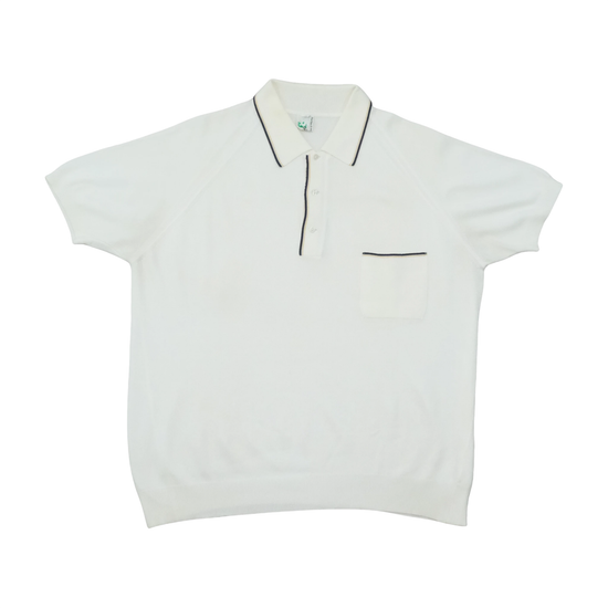 Vintage Italian Contrast Piped Knit Polo Shirt