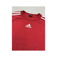 Camisola de gola Redonda adidas vintage vermelha em Mistura de algodão com Três riscas