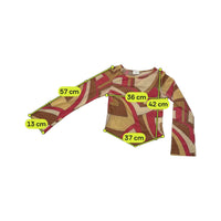 Blusa Motivi Metalizada de Manga Comprida com estampado abstrato