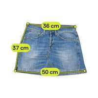 Dondup Light Wash Cotton Denim Mini Skirt