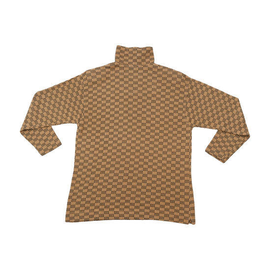 FALEZ Geometric Half-Zip Mock Neck Sweater