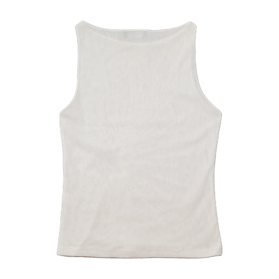 Scusa Scusa White Sequin Star Tank Top