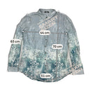 BIBA Blue Striped & Floral Print Button-Up Shirt
