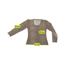 T-shirt Patty Rossi de Manga Comprida com decote Redondo e estampado de Leopardo