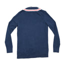 Casaco de malha Tommy Hilfiger Azul-marinho com decote em V e Acabamento às riscas vermelhas/Brancas