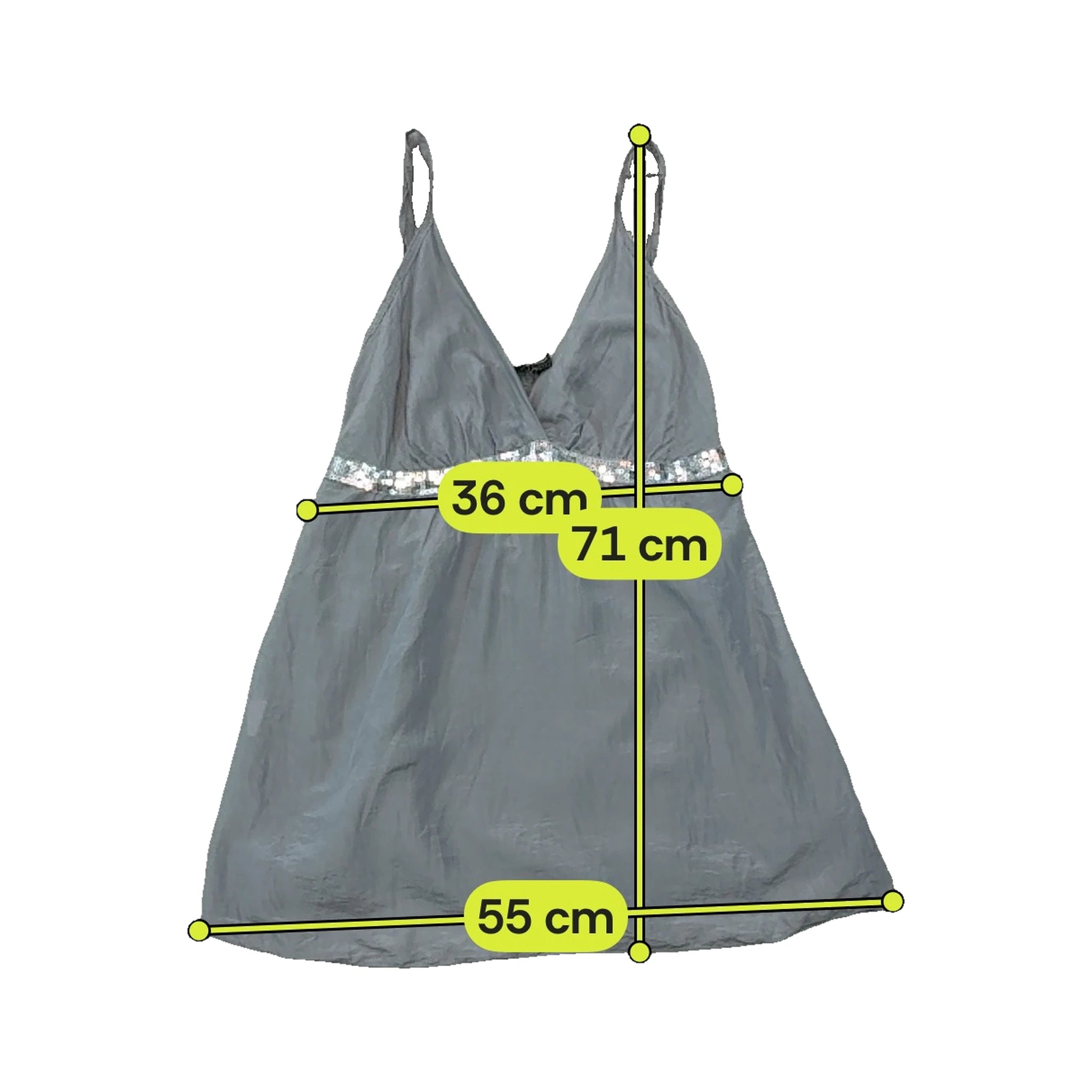 Peccati Gray Sequin Trim Silk Cotton Tank Top