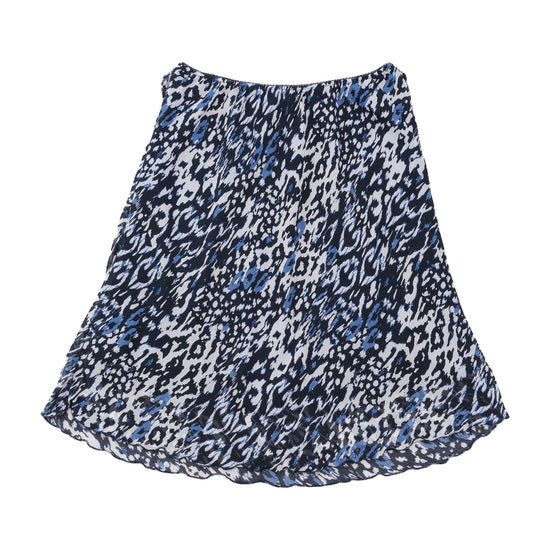 Blue Abstract Animal Print Flowy Mini Skirt