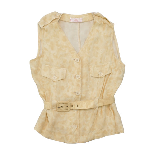 Frilla Belted Cupro Sleeveless Utility Blouse