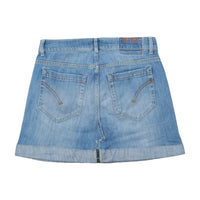 Dondup Light Wash Cotton Denim Mini Skirt