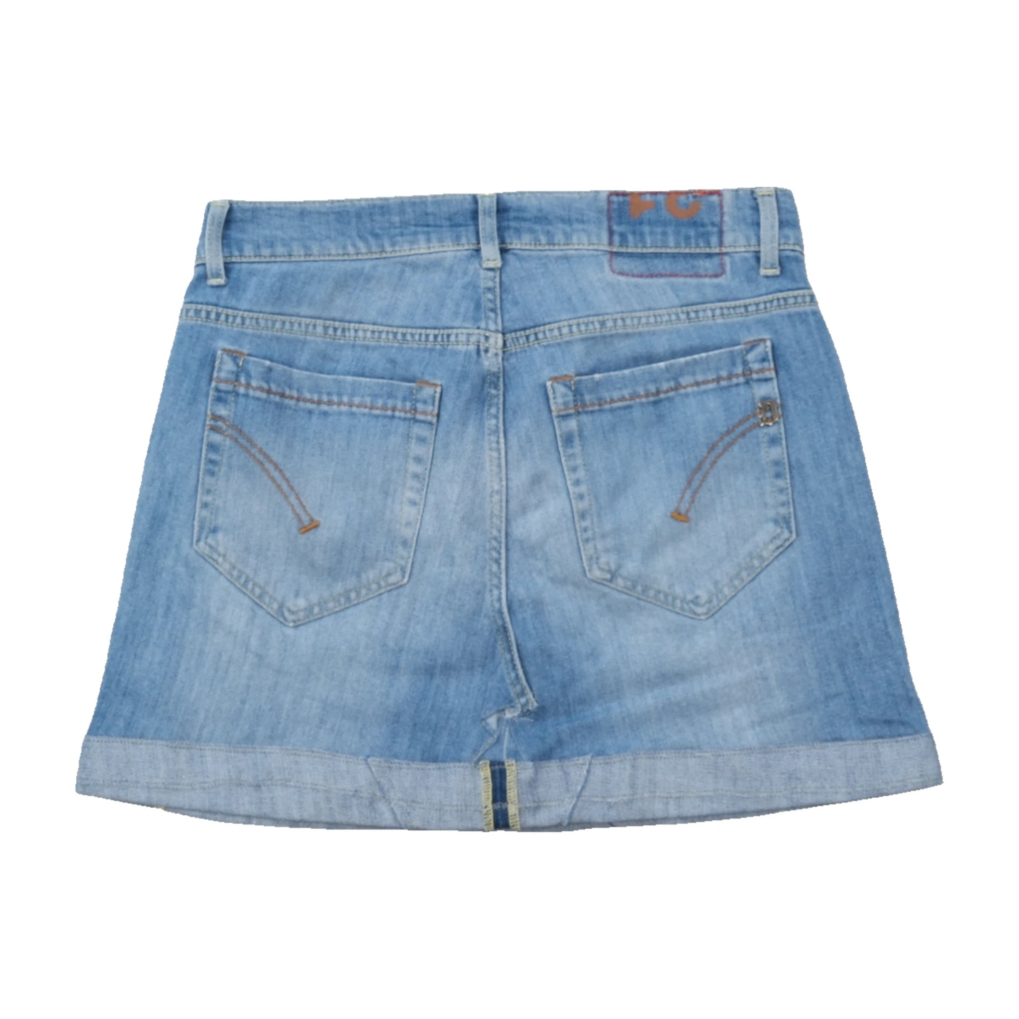 Dondup Light Wash Cotton Denim Mini Skirt