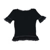 Blumarine Ribbed Ruffle Trim Sweater