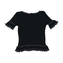 Blumarine Ribbed Ruffle Trim Sweater