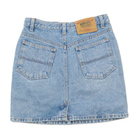Mini saia Sisley vintage em ganga de Lavagem Clara