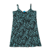 Coolwater Blue Black Baroque Print Tie Front Tank Top