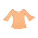 Blusa Pimkie laranja de Manga de Sino às riscas