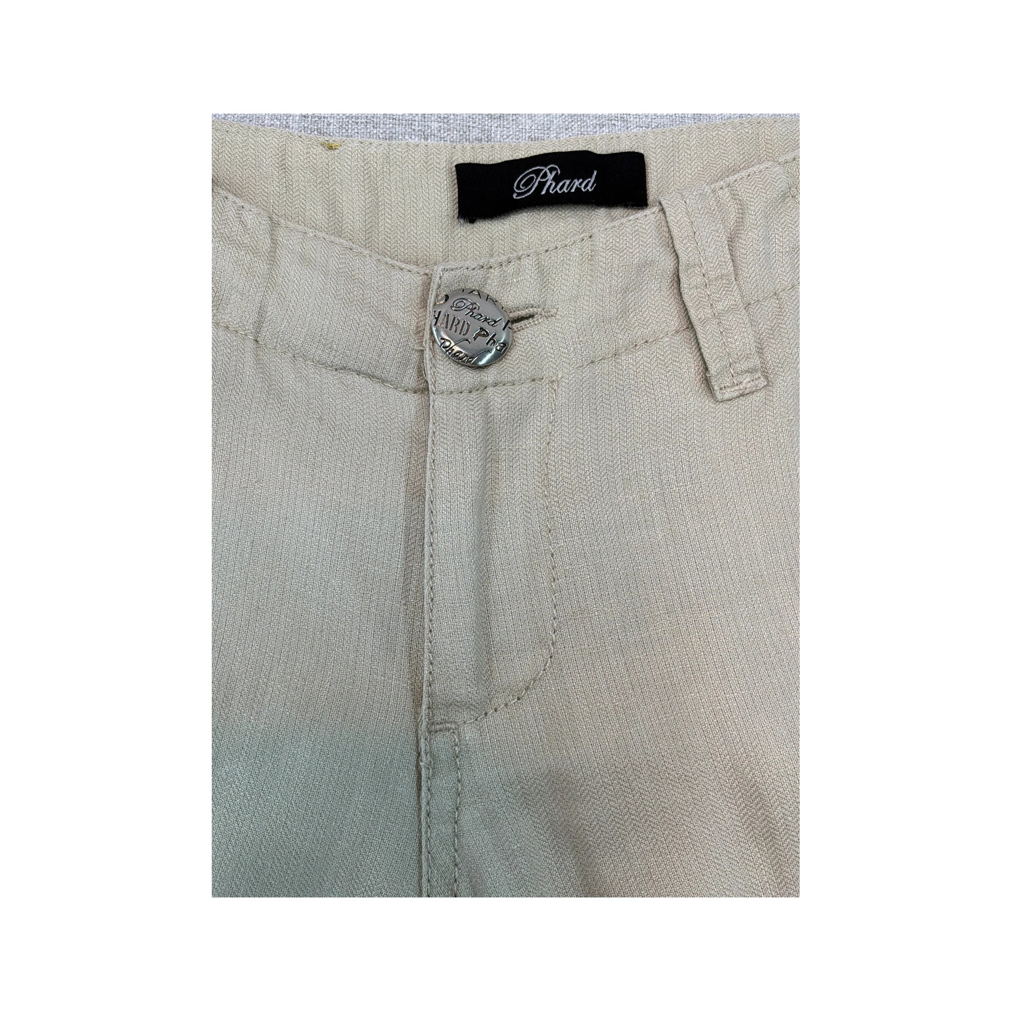 Phard Sequin Logo Wide Leg Linen Pants