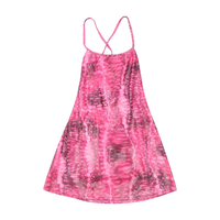 Pink Snake Print Open Back Mini Dress
